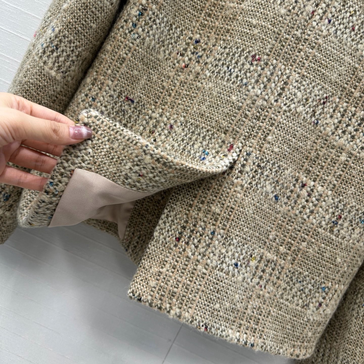 独家首发，高端原单品质❤️Lp高奢老钱风穿搭！Spagna系列宝石混纱羊毛花呢格纹外套！多色纱线交织钉珠