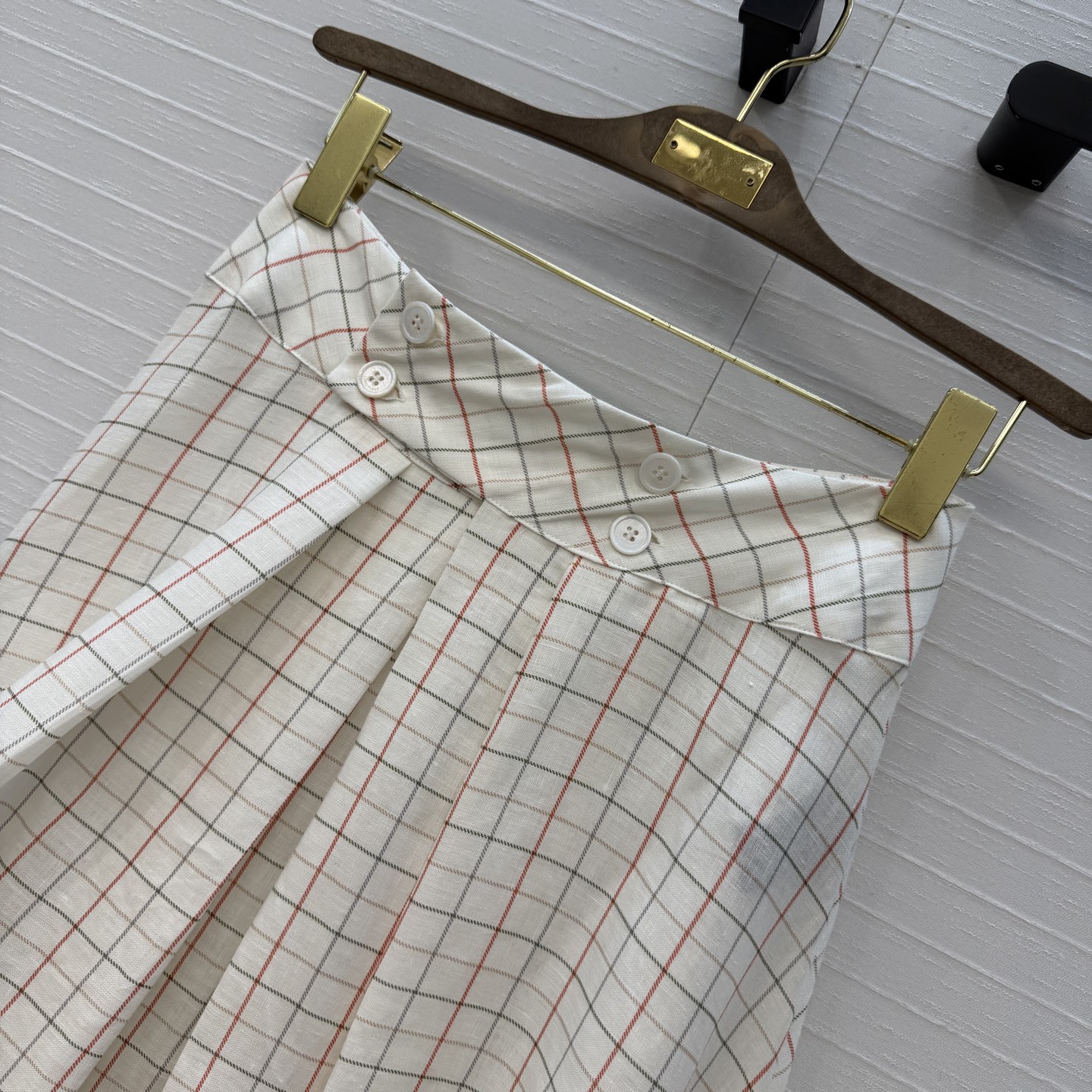 独家首发！高端原单品质❤️Lp高智感穿搭！南法风情氛围感 经典格纹长半裙！进口100%亚麻面料质感轻盈舒