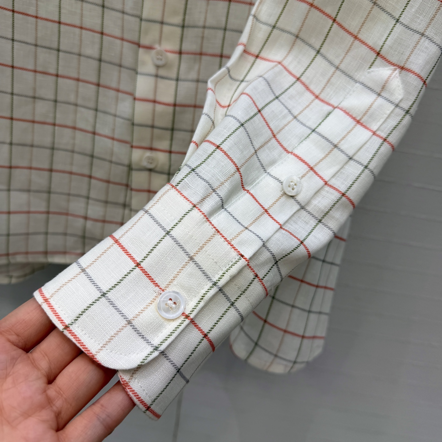 独家首发！❤️Lp高智感穿搭！南法风情氛围感 经典格纹印花亚麻衬衫！100%亚麻面料质感轻盈舒适。气质衬