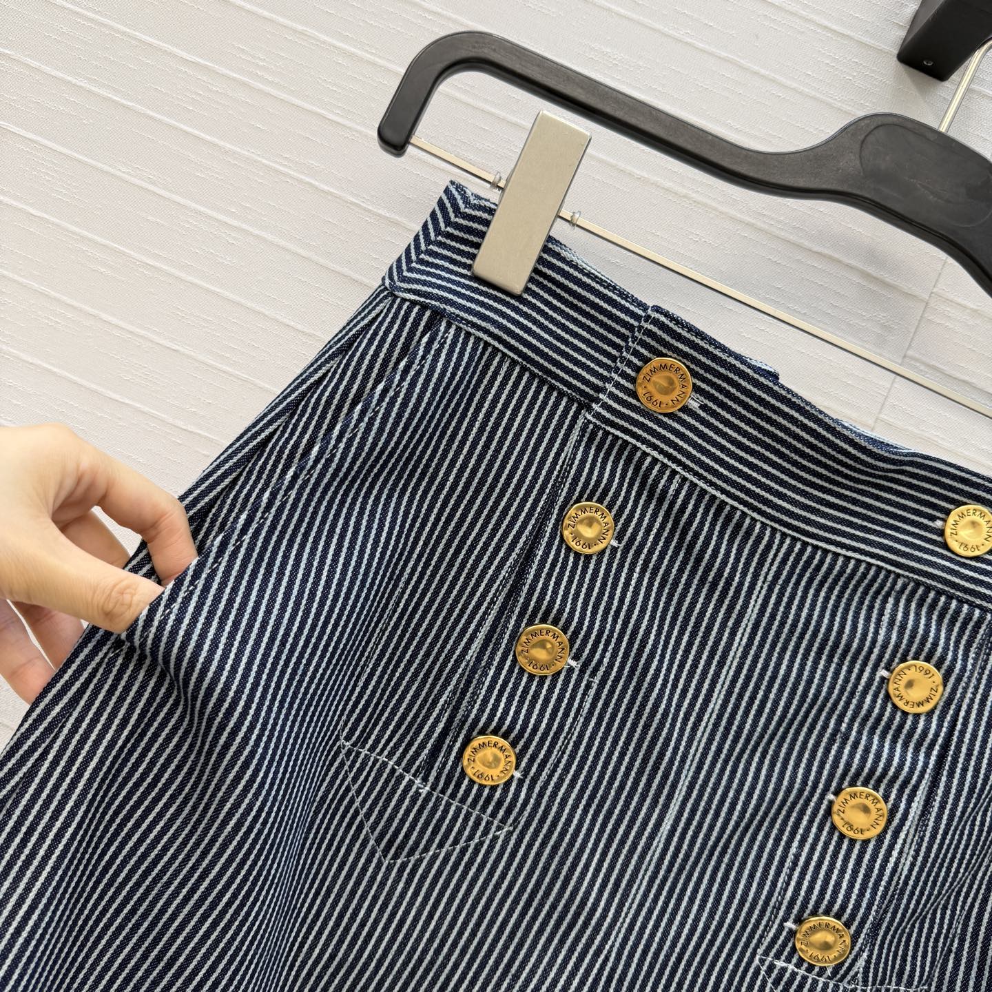 爆单推荐❤️Zm*26早春新品 双排扣条纹长裤，复古金属扣装饰，高腰阔腿裤设计显腿长版型不挑人随性优雅又