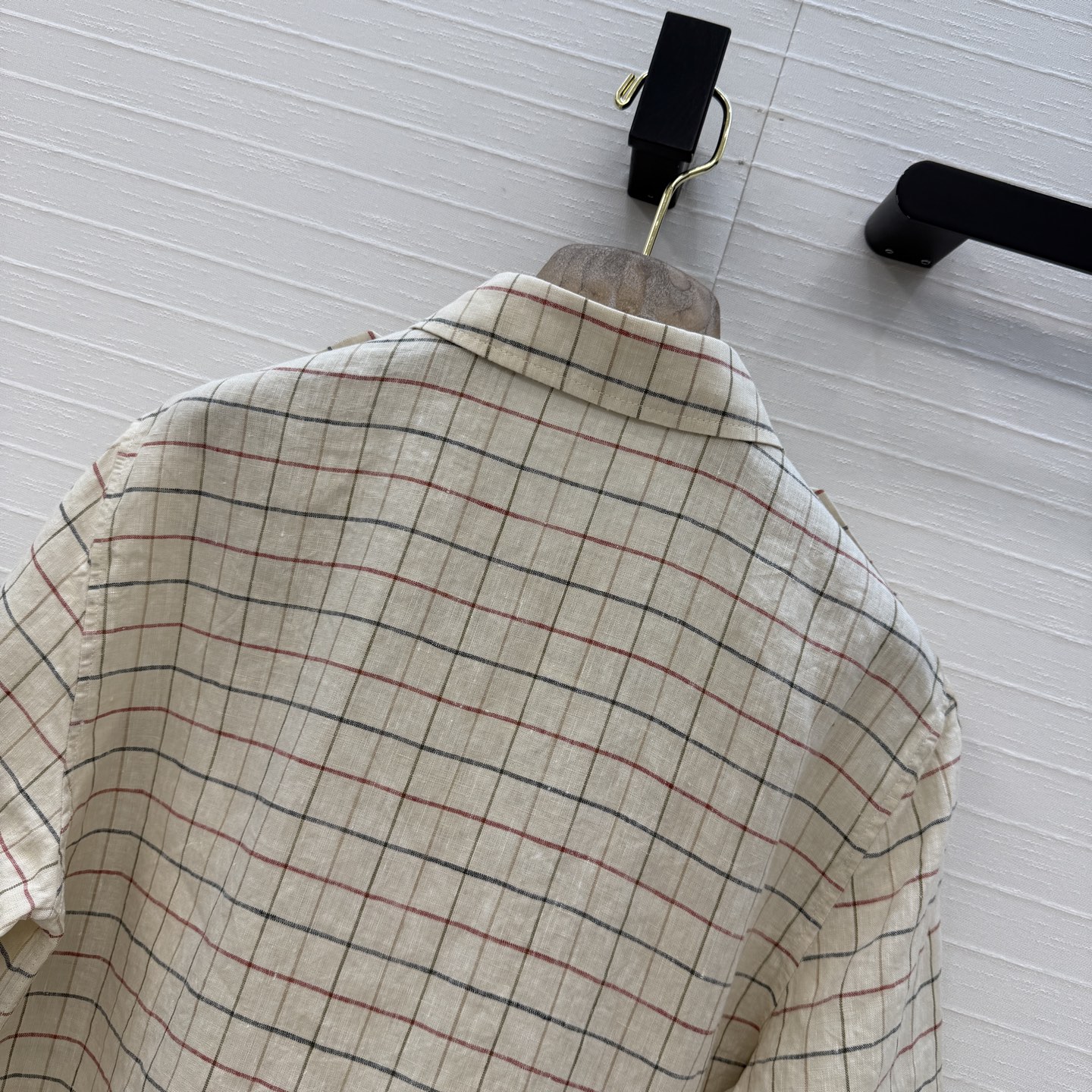 独家首发！❤️Lp高智感穿搭！南法风情氛围感 彩条格纹短袖亚麻衬衫！定制色织工艺100%亚麻面料质感轻盈