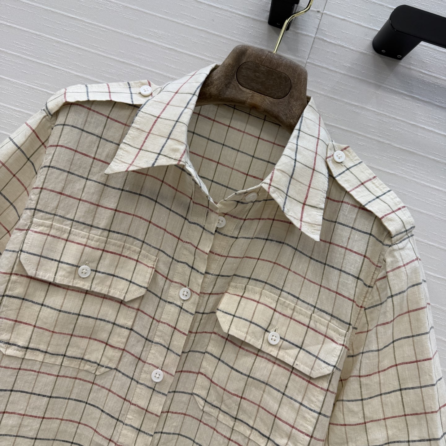 独家首发！❤️Lp高智感穿搭！南法风情氛围感 彩条格纹短袖亚麻衬衫！定制色织工艺100%亚麻面料质感轻盈