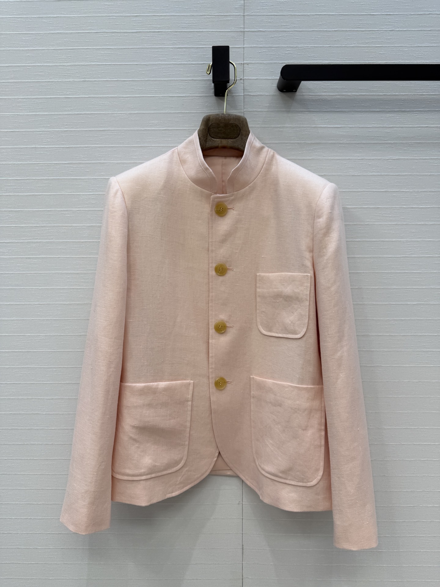 高端原单品质❤️26春款上新Lp高智感穿搭！老钱风氛围感Spagna立领亚麻夹克外套，定制baby粉进口