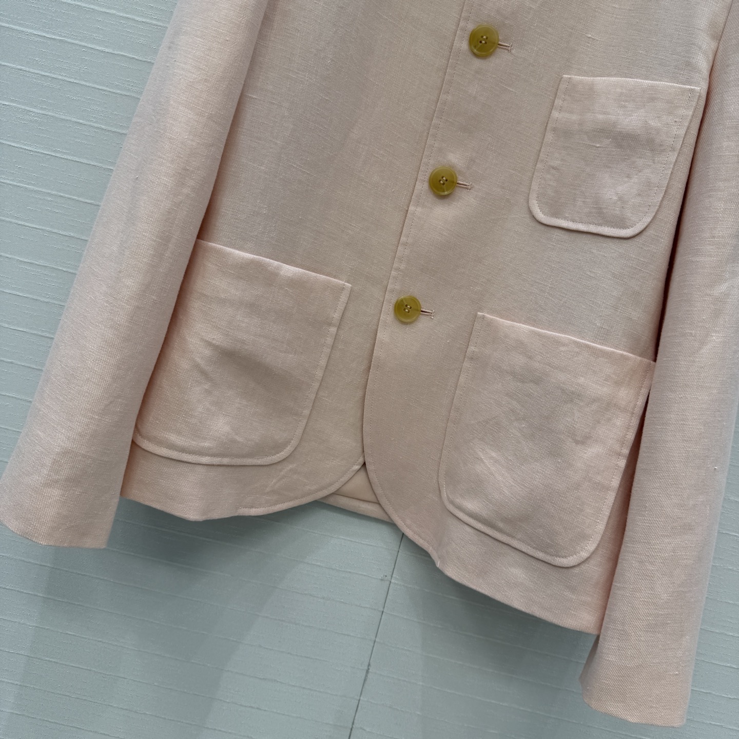 高端原单品质❤️26春款上新Lp高智感穿搭！老钱风氛围感Spagna立领亚麻夹克外套，定制baby粉进口