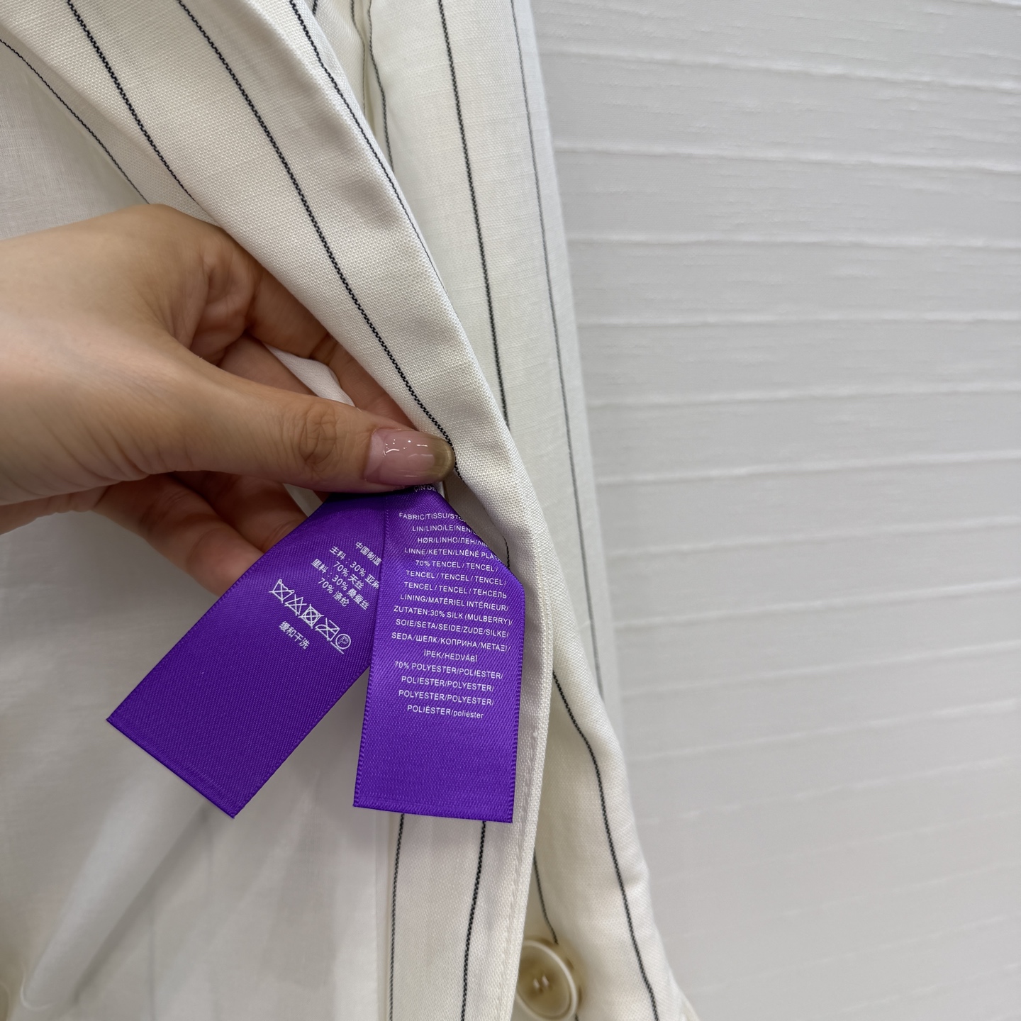 独家首发，高端品质❤️RL26早春新品老钱风穿搭条纹西装外套，进口天丝亚麻混纺面料质感超赞！双排扣+枪驳