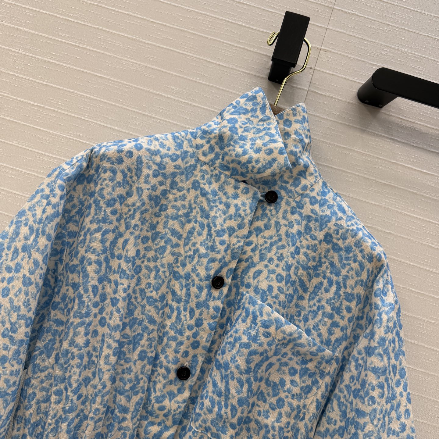 独家首发❤️高端品质，Loro Piana新品南法庄园度假风 慵懒浪漫的小碎花，蓝绿色碎花亚麻连衣裙，系