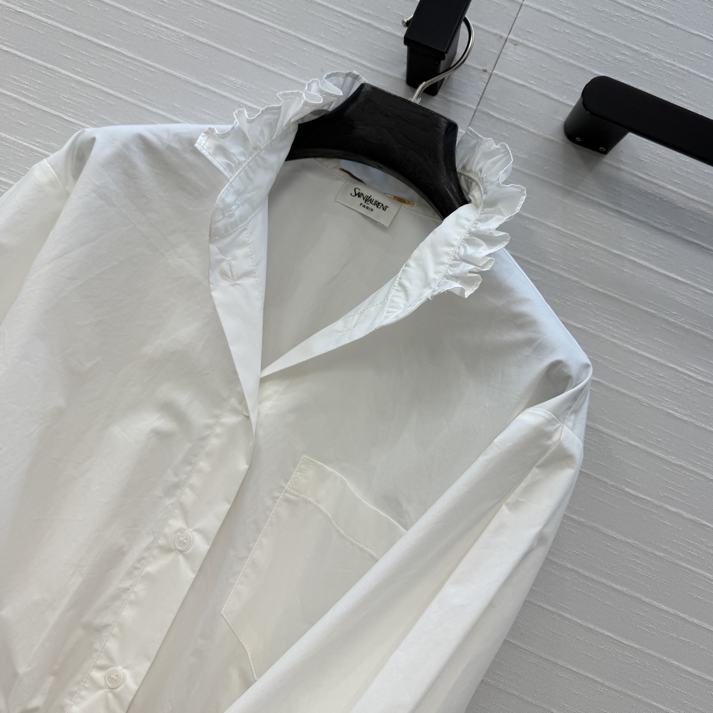 高端品质❤️SLoro Piana*新品宫廷风花边立领白衬衫，法式轻通勤风，优雅复古气质满分！立领褶皱花
