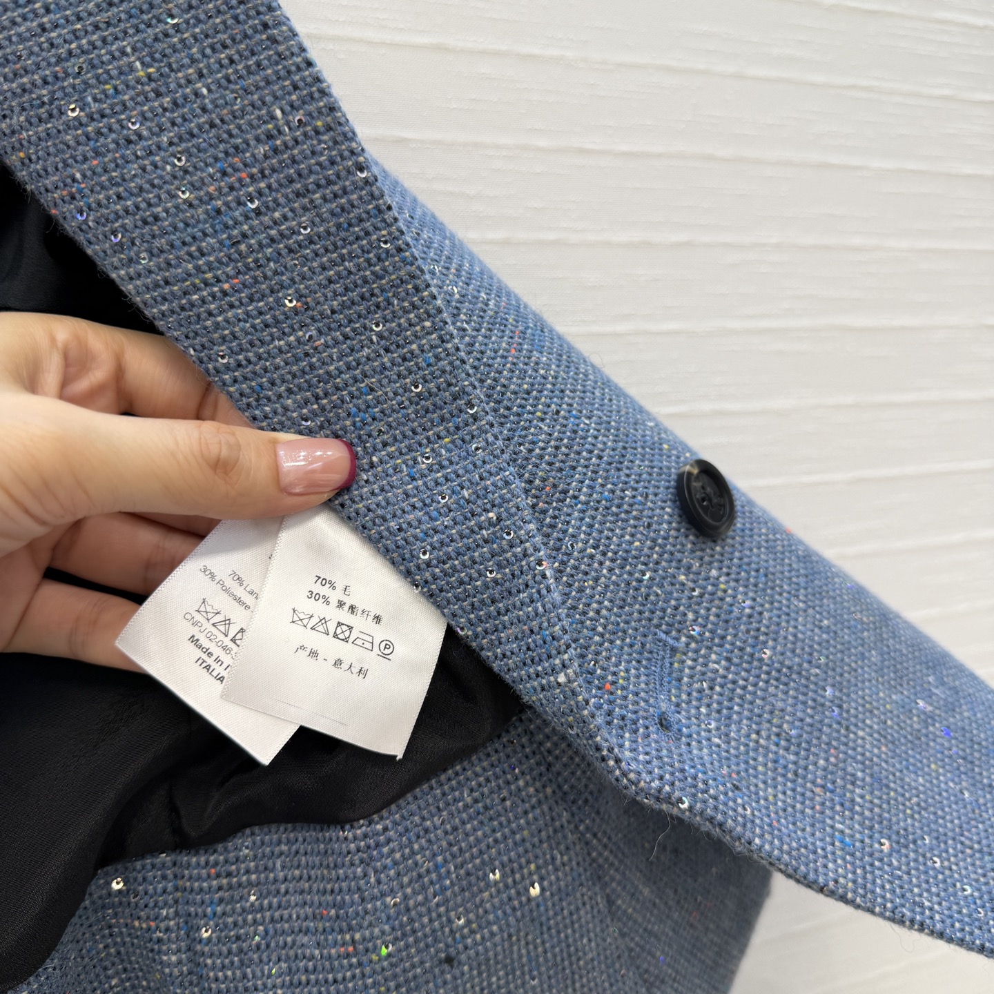 原单品质！❤️Miss D 26早秋新品彩色蓝点西装短外套，白富美必入单品，定制珠片混纱粗花呢面料！减龄气质，收腰廓形A