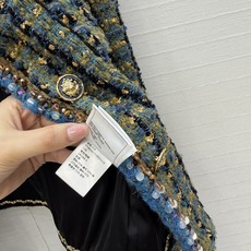 独家首发❤️高端品质控❤️coco高定手工猫眼滚珠水晶天然石织带。王炸款!英国🇬🇧金丝蓝绿混色羊毛编织软花呢面料绝美!鎏 独家首发❤️高端品质控❤️coco高定手工猫眼滚珠水晶天然石织带。王炸款!英国🇬🇧金丝蓝绿混色羊毛编织软花呢面料绝美!鎏