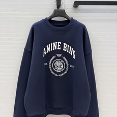 高端品质❤️ANINE BING 水洗蓝抓绒圆领卫衣,美式复古街头风,简单复古的徽标logo印花图案低调时髦,宽松落肩慵 高端品质❤️ANINE BING 水洗蓝抓绒圆领卫衣,美式复古街头风,简单复古的徽标logo印花图案低调时髦,宽松落肩慵