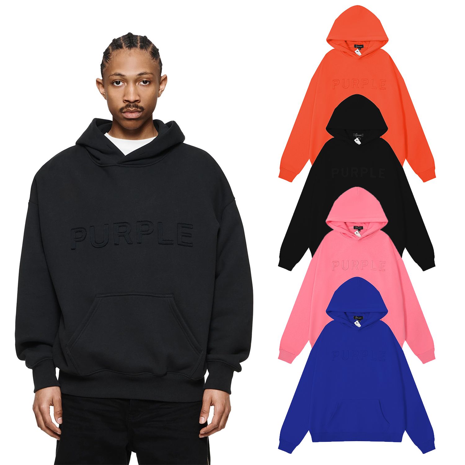 Classic Purple Brand Foreign Trade Embroidered Couples’ Spectrum Apparel for Women and Men