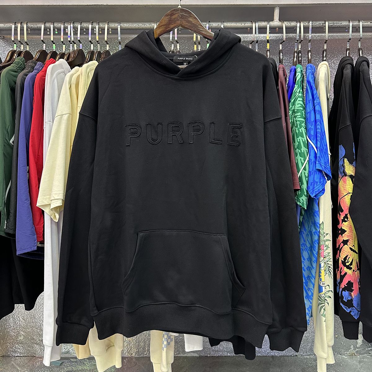Classic Purple Brand Foreign Trade Embroidered Couples’ Spectrum Apparel for Women and Men - 图片 3