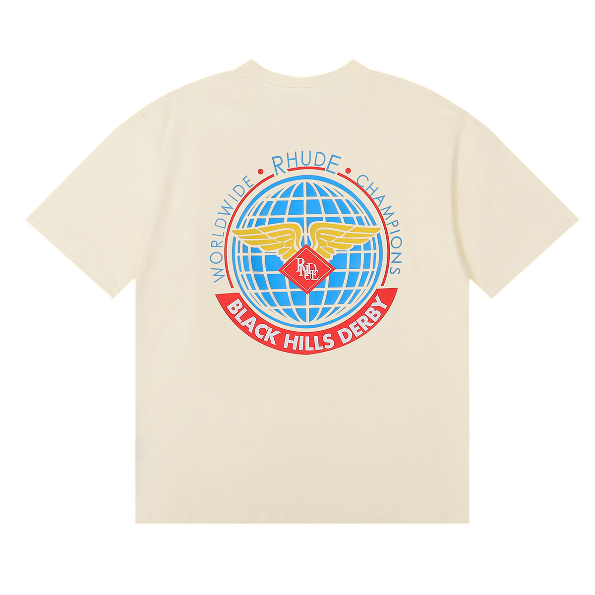 High-Quality Worldwide World Map Printed T-Shirts in Black, White, and Almond - 图片 8