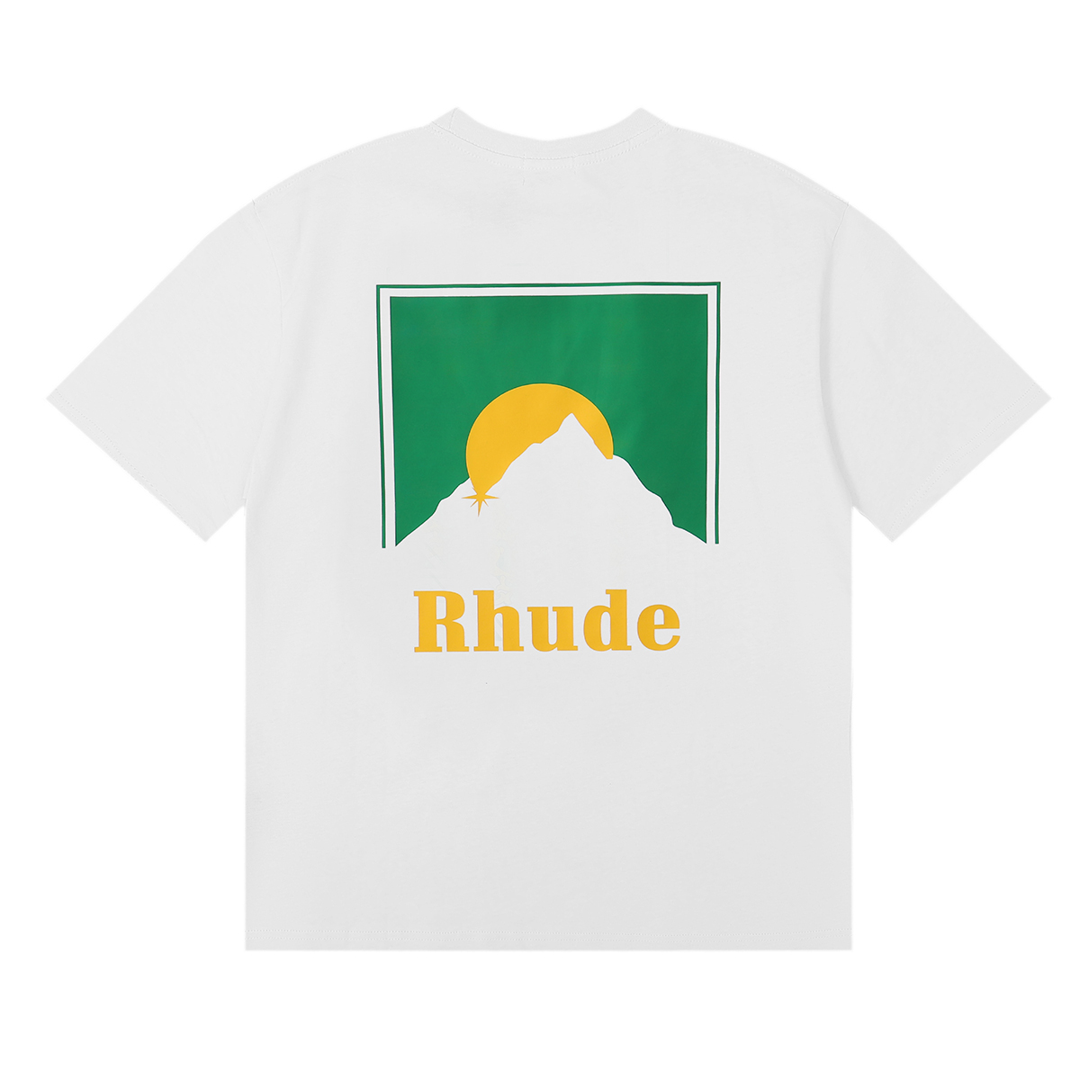 New Wave of Rhude Sundown Classic High-Quality T-Shirts in Black, White, Almond - 图片 5