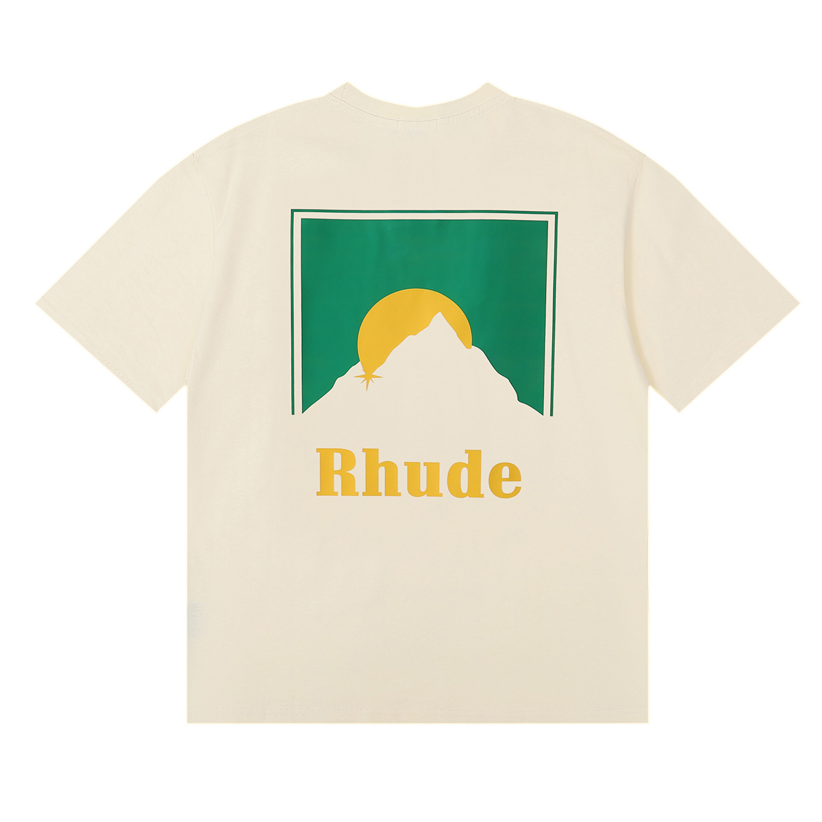 New Wave of Rhude Sundown Classic High-Quality T-Shirts in Black, White, Almond - 图片 7