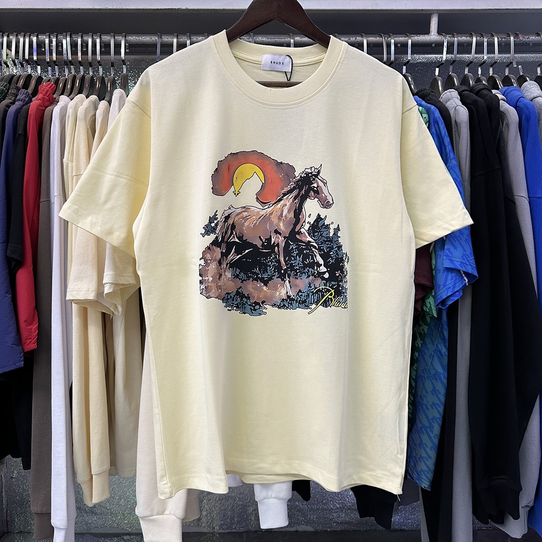 New Rhude Sunset Sunmark T-Shirts 2024 for Men and Women: Colors, Sizes, Quality - 图片 5