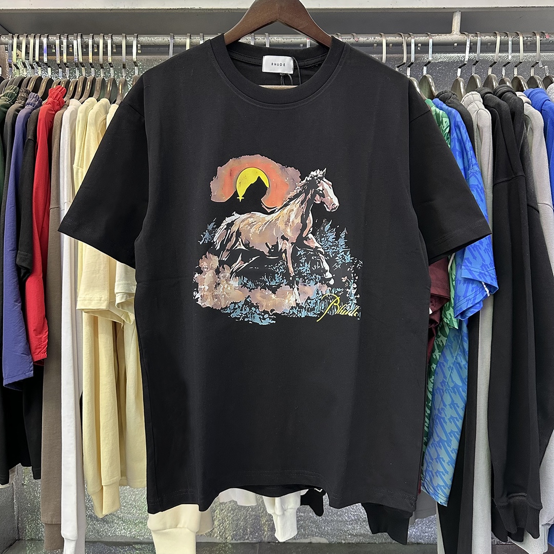 New Rhude Sunset Sunmark T-Shirts 2024 for Men and Women: Colors, Sizes, Quality - 图片 6