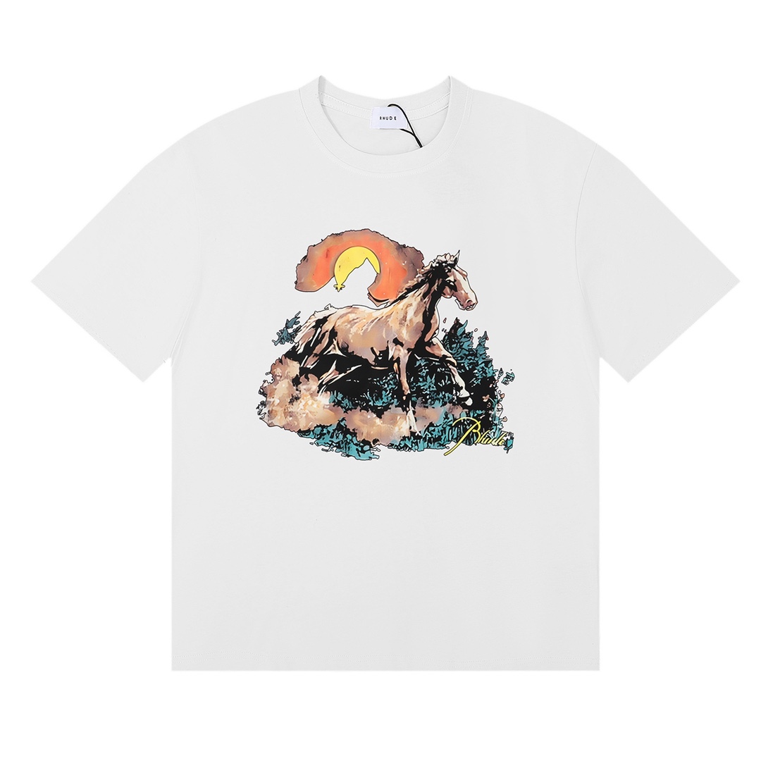 New Rhude Sunset Sunmark T-Shirts 2024 for Men and Women: Colors, Sizes, Quality - 图片 2