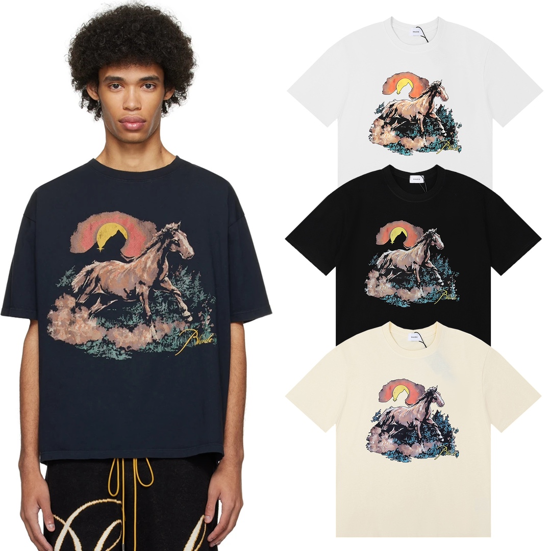 New Rhude Sunset Sunmark T-Shirts 2024 for Men and Women: Colors, Sizes, Quality - 图片 7