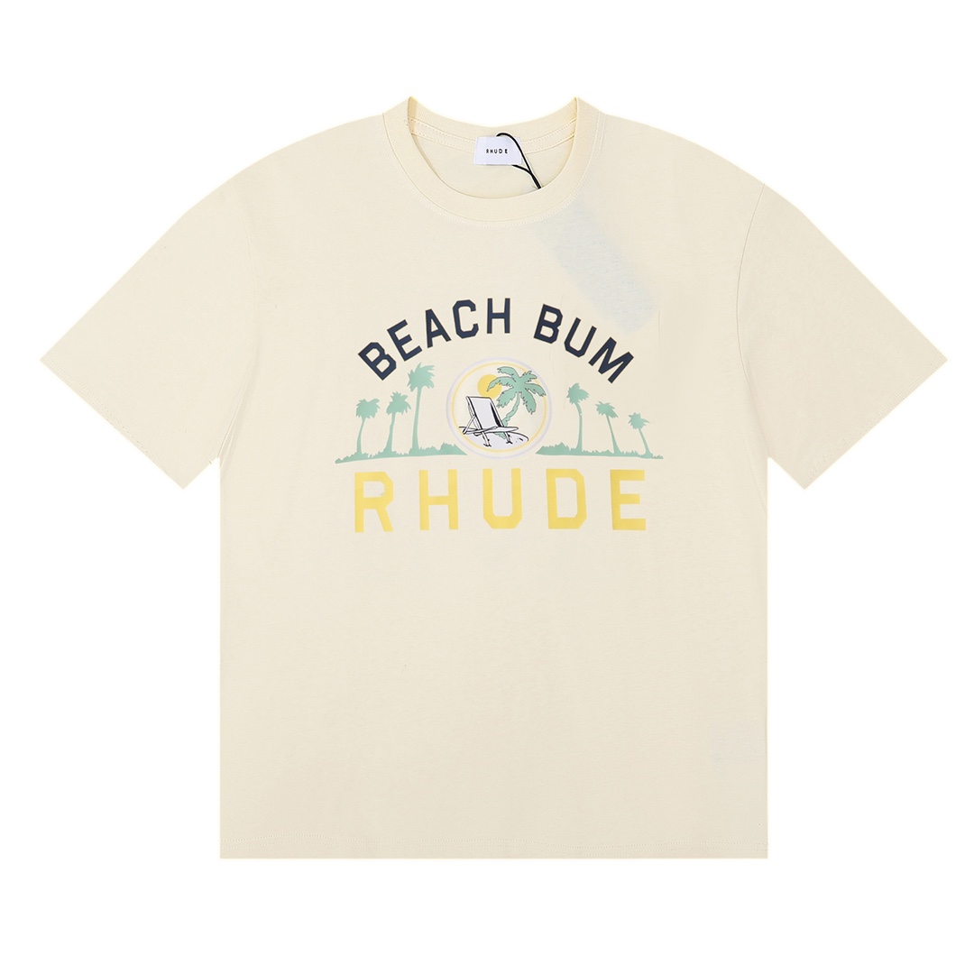 Fashionable High-Quality Coconut Print T-Shirts by Rhude Palmera, Style FH 5090 - 图片 3