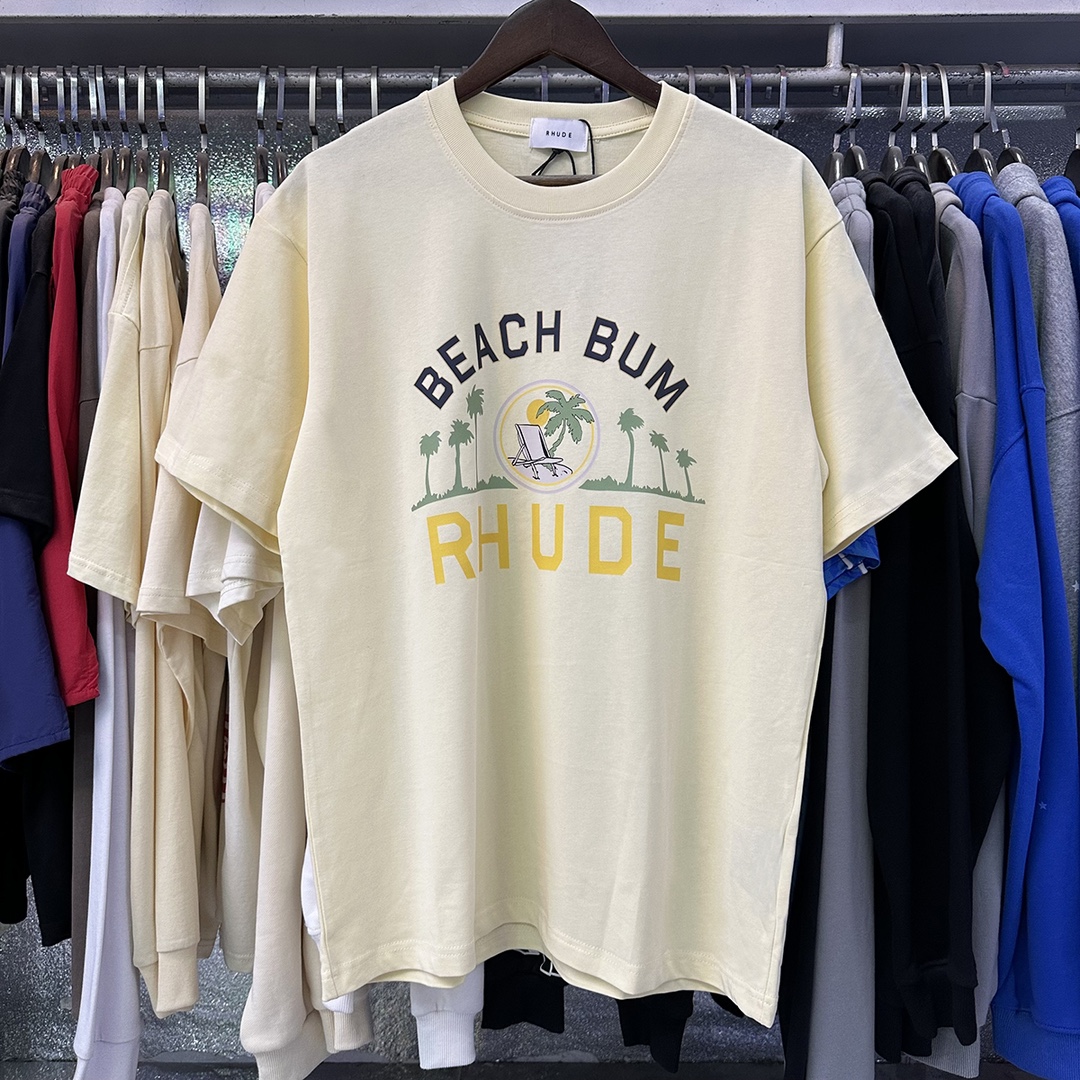 Fashionable High-Quality Coconut Print T-Shirts by Rhude Palmera, Style FH 5090 - 图片 5