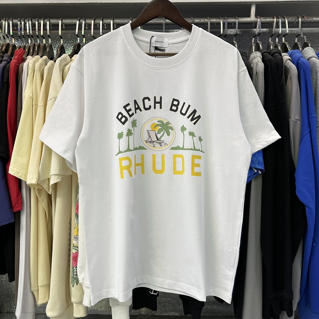Fashionable High-Quality Coconut Print T-Shirts by Rhude Palmera, Style FH 5090 - 图片 4