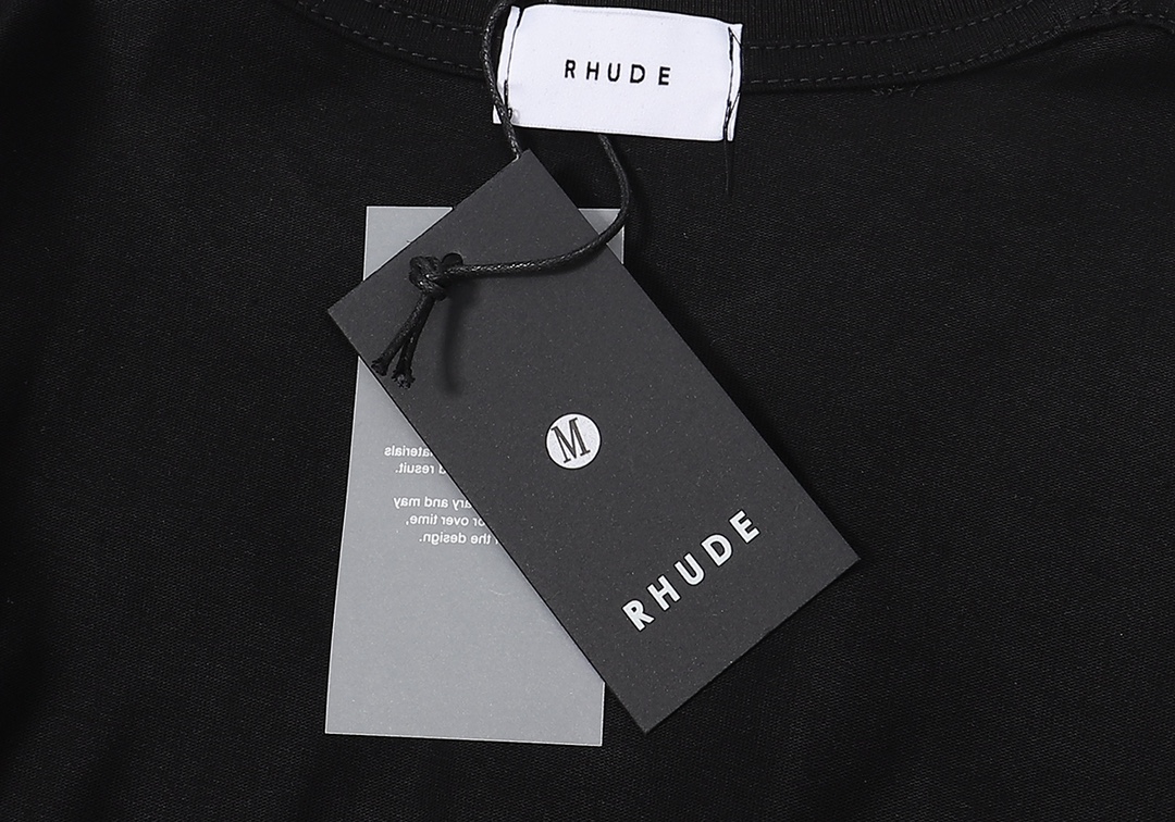 New Shadow American Rhude T-shirt: Black, White, Almond Colors, Sizes SM-XL. - 图片 8