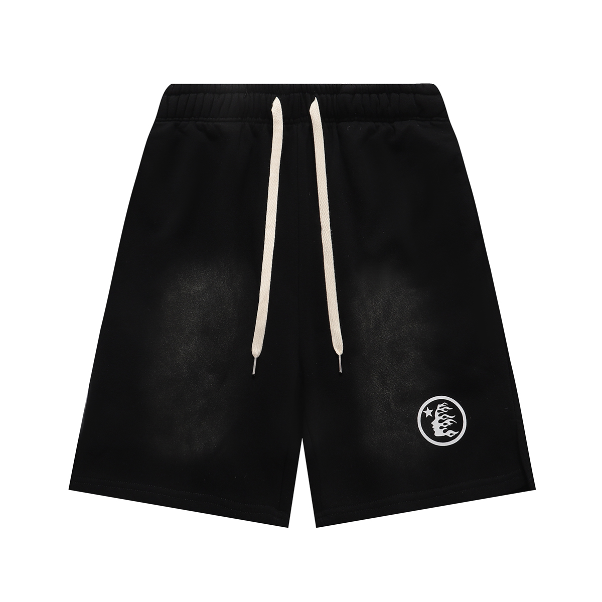 “FH 2506 Black Cotton Shorts with Pure Water Washed Logo for Old”