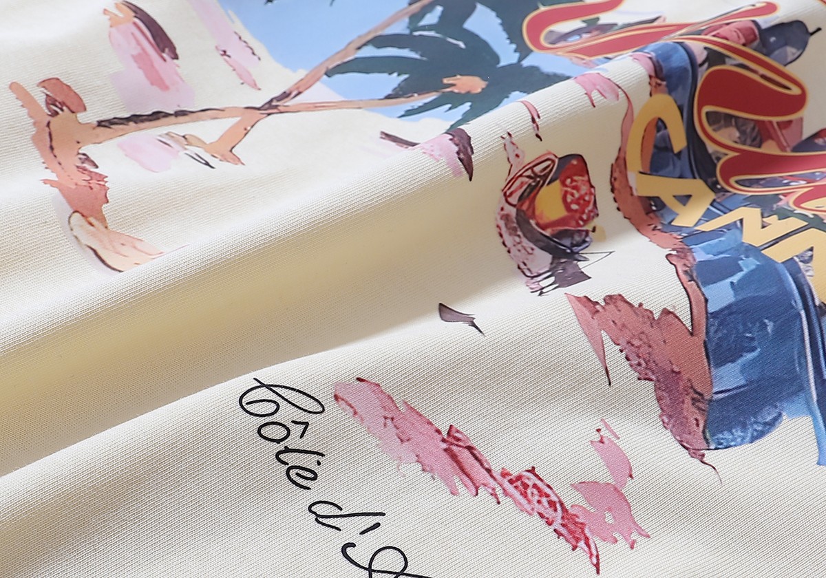 High-quality U.S.-Tide T-shirts by Rhude Cannes Beach in Black, White, and Almond - 图片 9