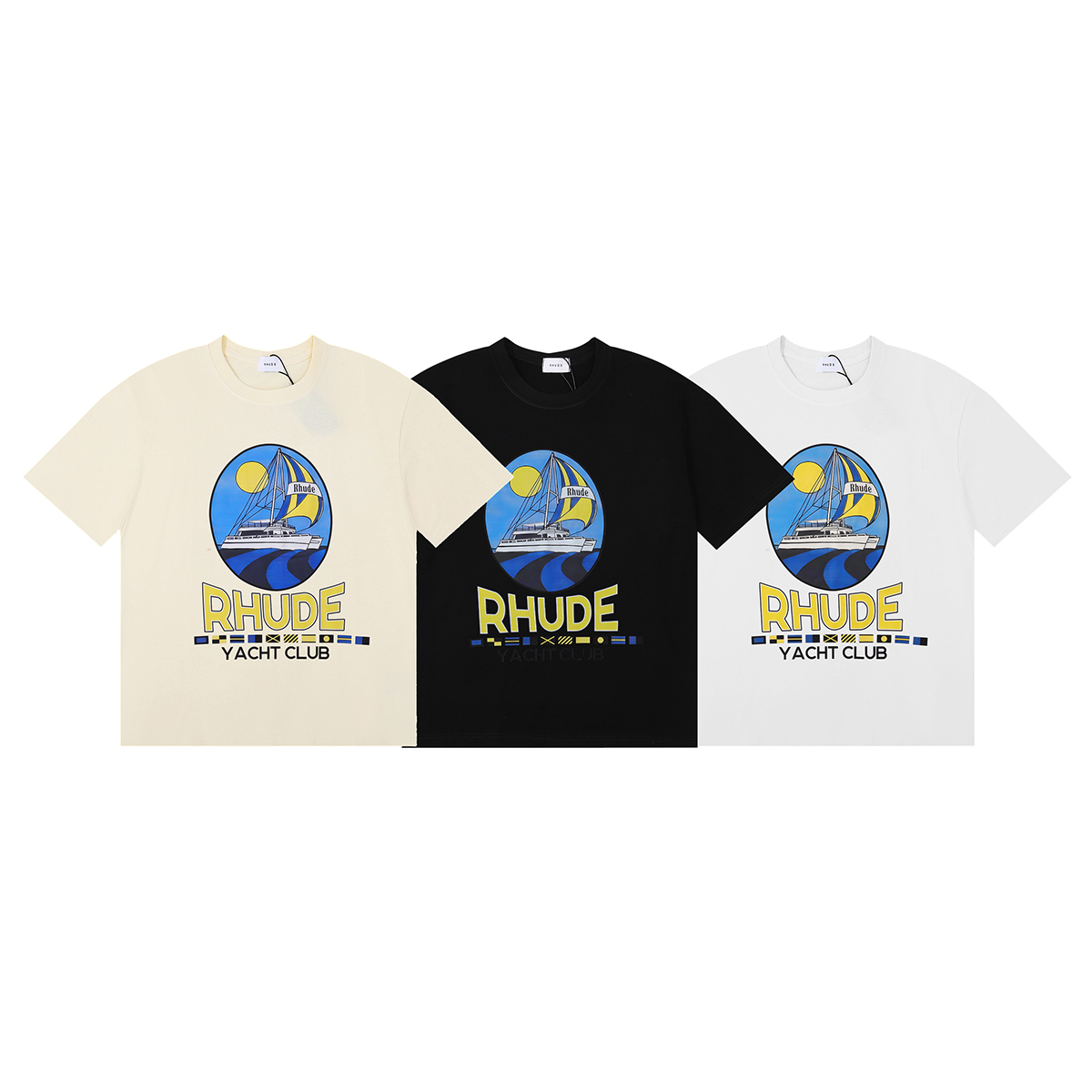 Rede Yacht Club T-shirt Collection: No. FH 5095 in Black, White, Almond, SM-L-XL Sizes. - 图片 4