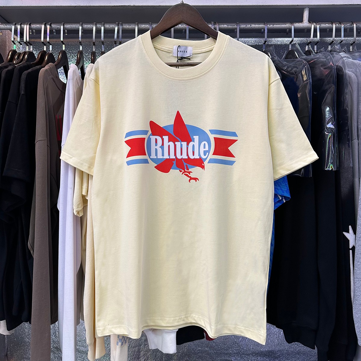 Foreign Trade T-shirt FH 5096 with Rhude Chevron Eagle Logo: Details and Options - 图片 4