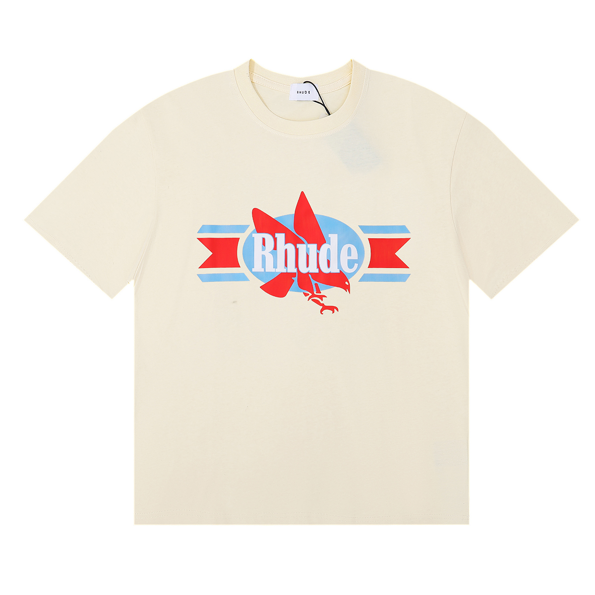 Rhude Chevron Eagle T-shirts in Black, White, Almond – FH 5096 Summary & Details - 图片 5