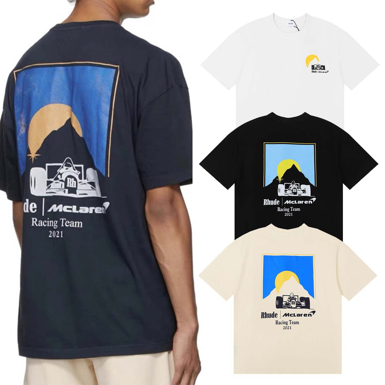 High-Quality Double-Garbed Cotton U.S. T-Shirts in Black, White, Almond Colors