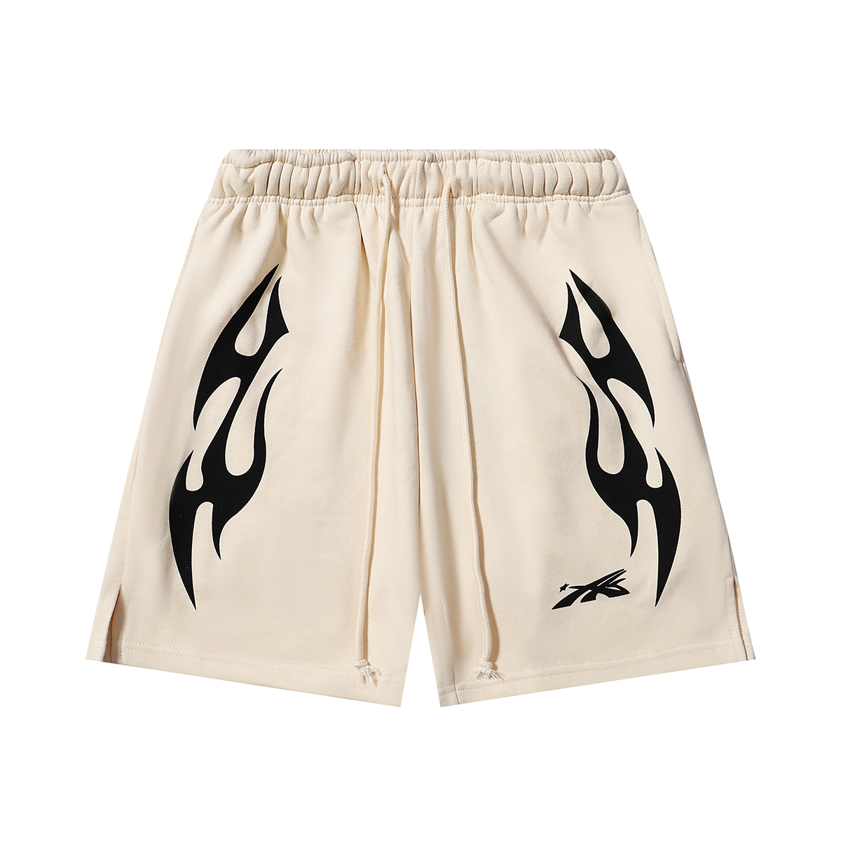 No. FH2519, 2024SS, Hellstar Sports Flame Shorts, used water-washing shorts. Colour: black, almond; Ruler: SM L XL - 图片 2
