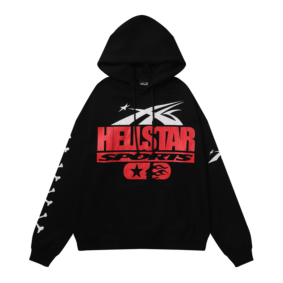 High-Quality Hoodie Coat FH222 Hellstar Star Skull Design in Black and Almond Colors - 图片 4