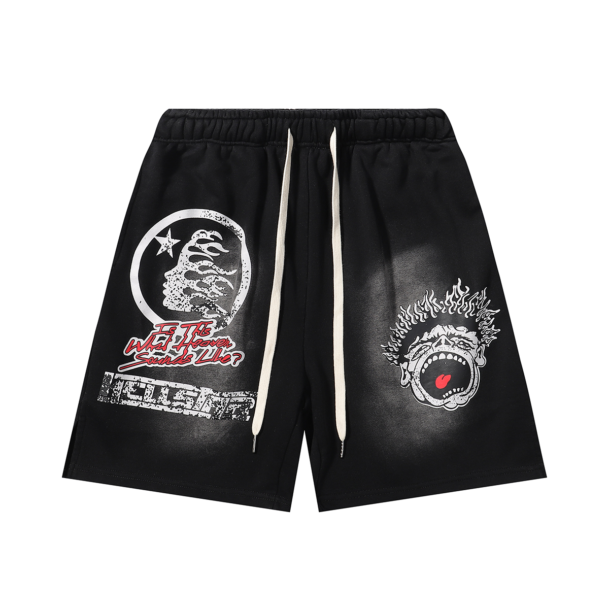 High-Quality Furry Shorts by American Hellstar Records in Black and Grey - 图片 2