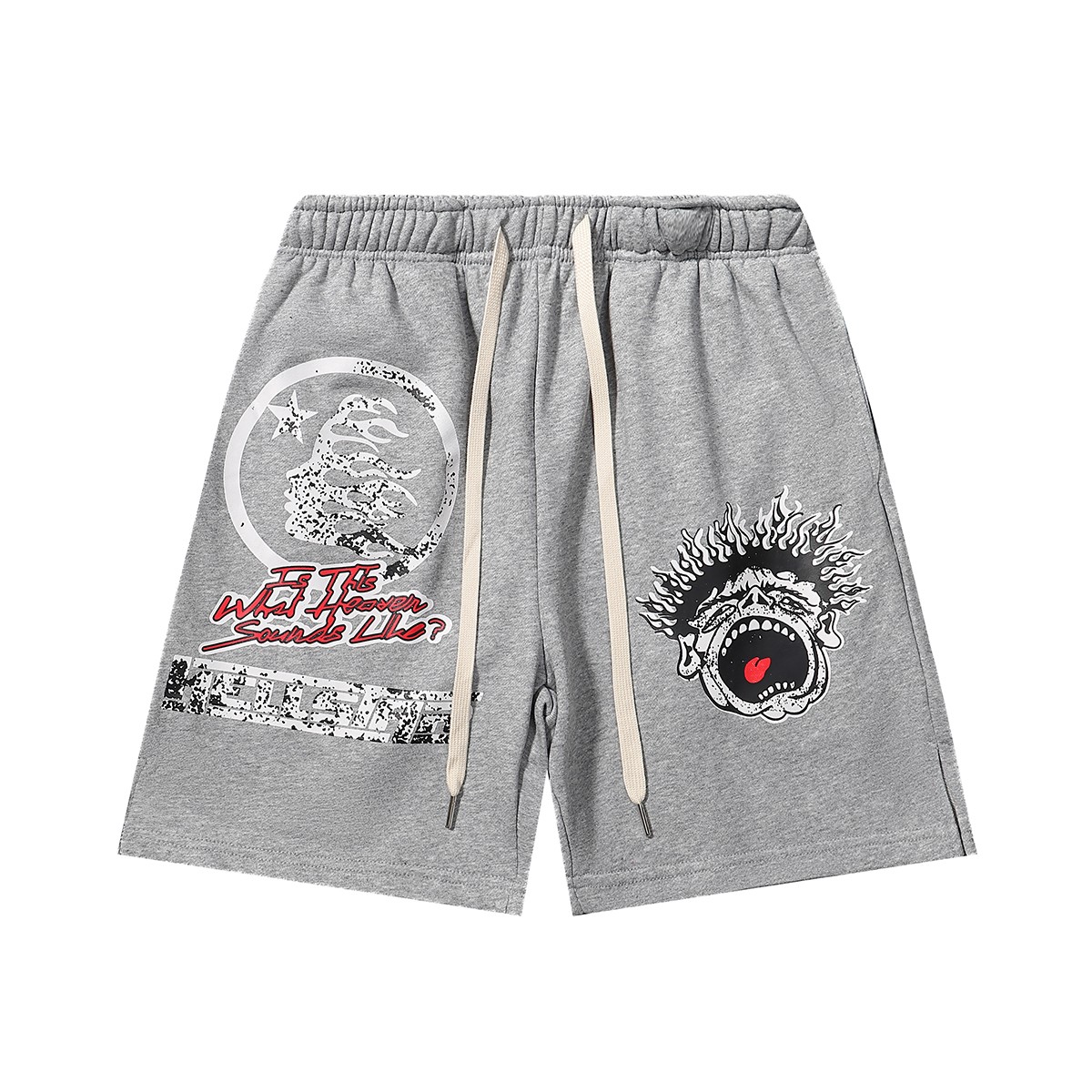 High-Quality Furry Shorts by American Hellstar Records in Black and Grey - 图片 4