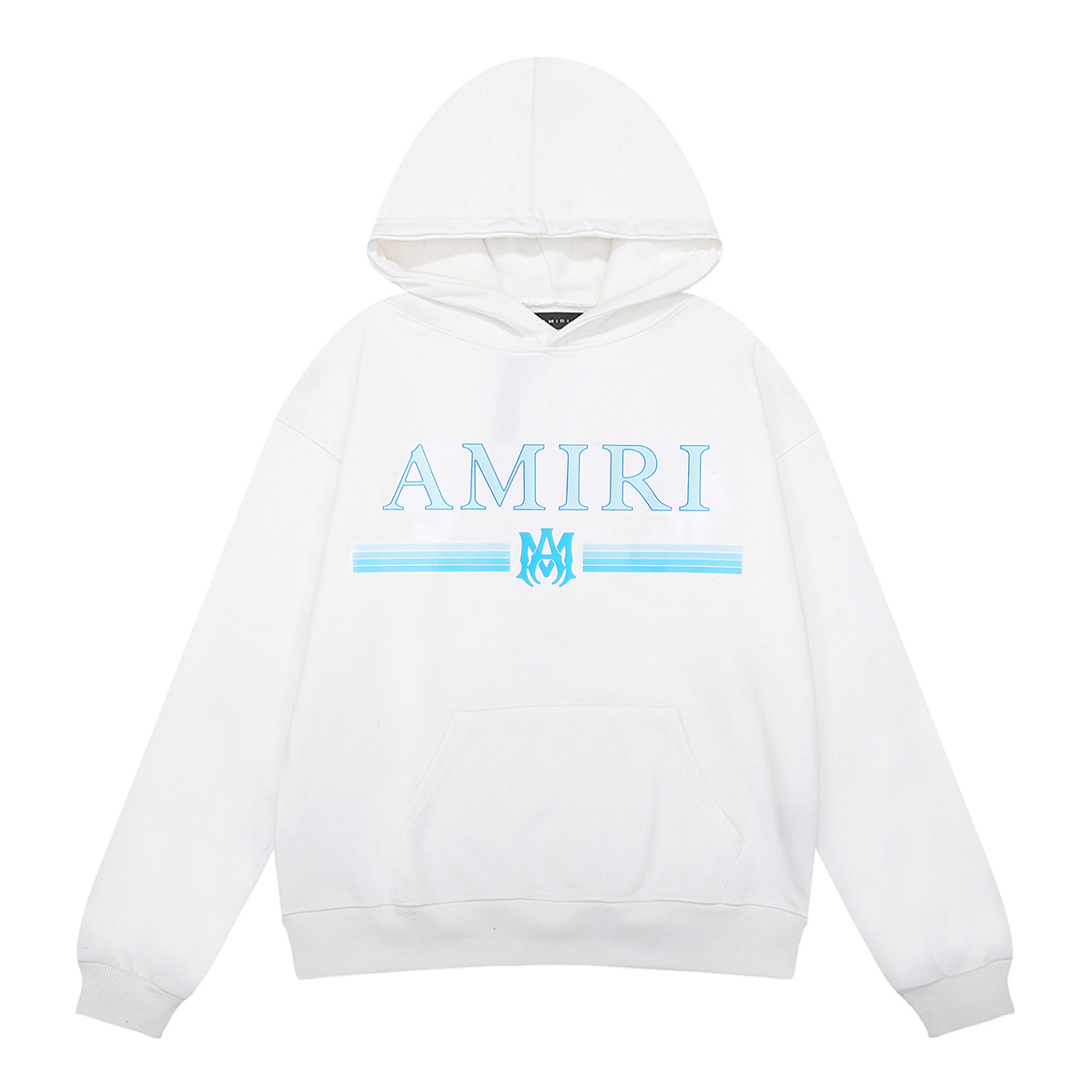 New Amiri Blue Cotton-Circle Hoodie 2024, Black/White, Sizes SM-XL. - 图片 3
