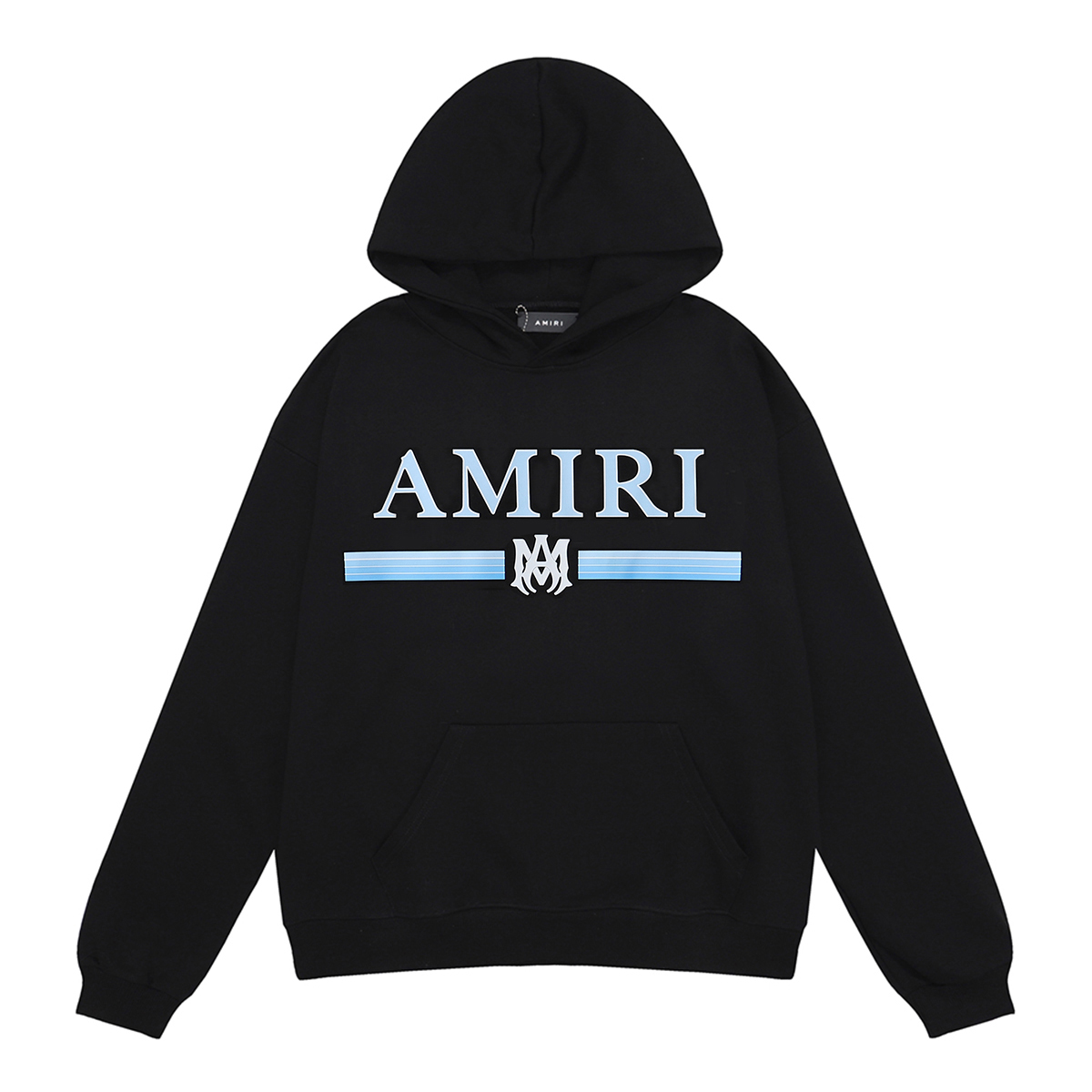 New Amiri Blue Cotton-Circle Hoodie 2024, Black/White, Sizes SM-XL. - 图片 2