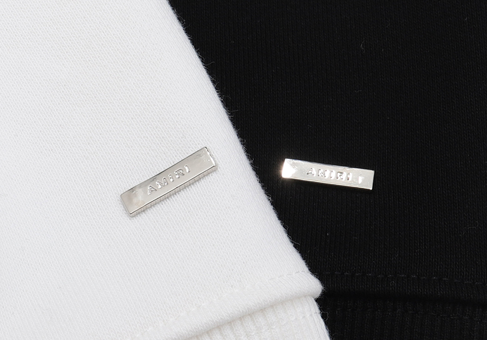 New Amiri Blue Cotton-Circle Hoodie 2024, Black/White, Sizes SM-XL. - 图片 4