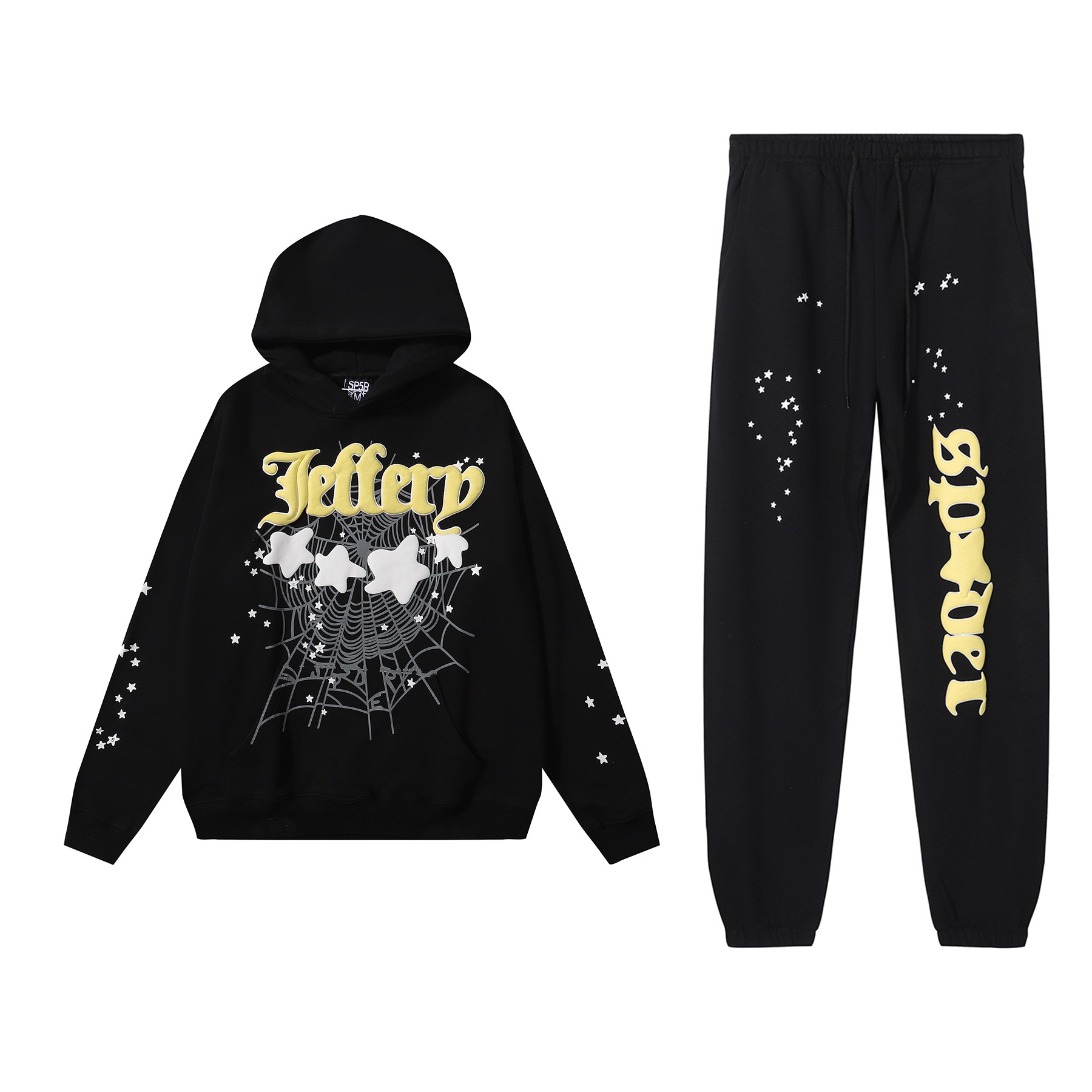 Fashionable Black Apparel: FH 8219 Long Shorts, FH 8319 High-Quality Hoodie, Sder Worldwide 555,555