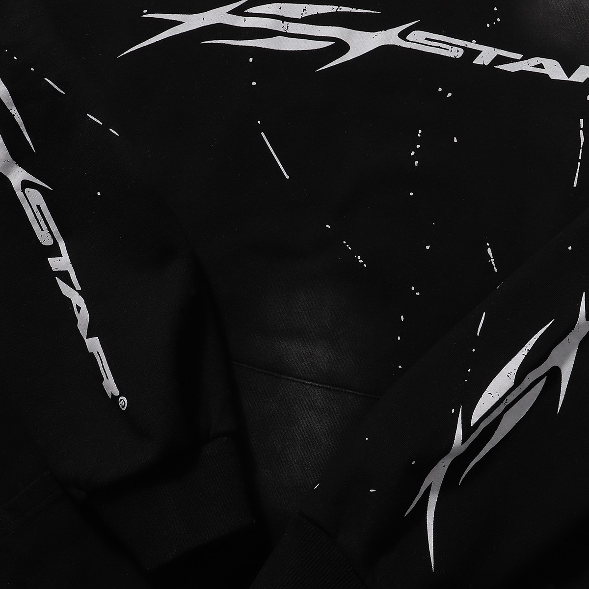 Hellstar Star Cotton Hoodie with Ink-Painted Design in Blackwashing, Sizes SM-XL - 图片 8