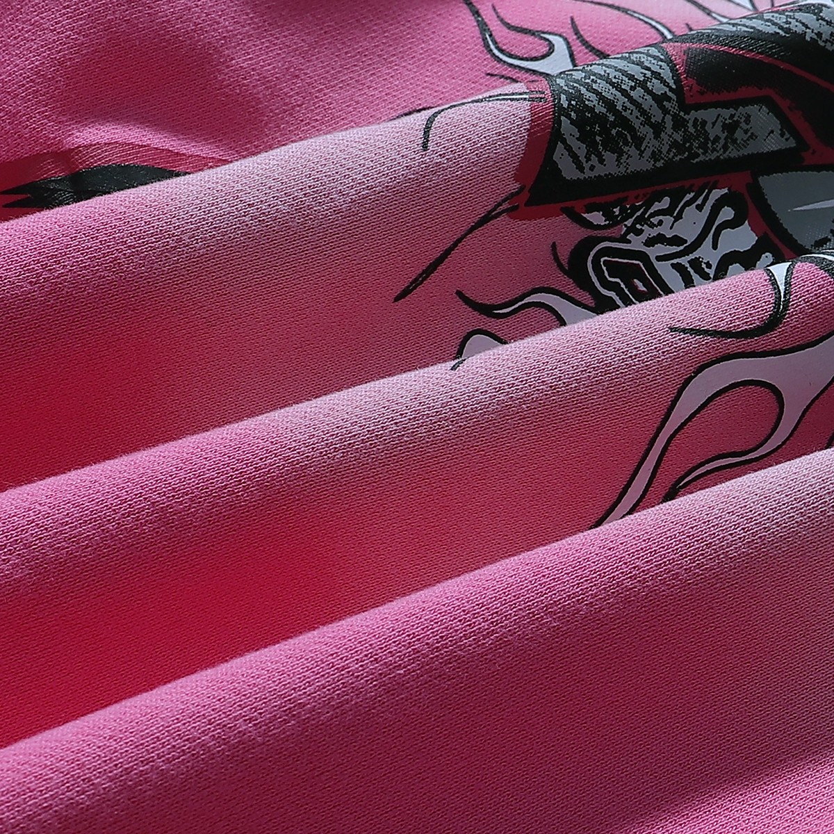 New Hellstar Mud-Washing Water for Gok Heavy-Haired Hoodie in Black and Pink - 图片 9