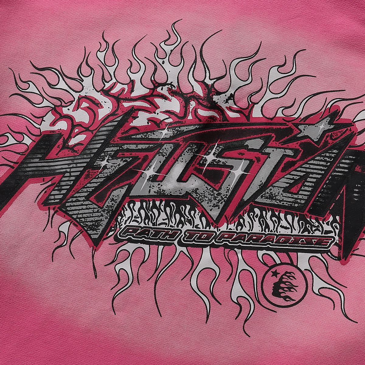 New Hellstar Mud-Washing Water for Gok Heavy-Haired Hoodie in Black and Pink - 图片 8