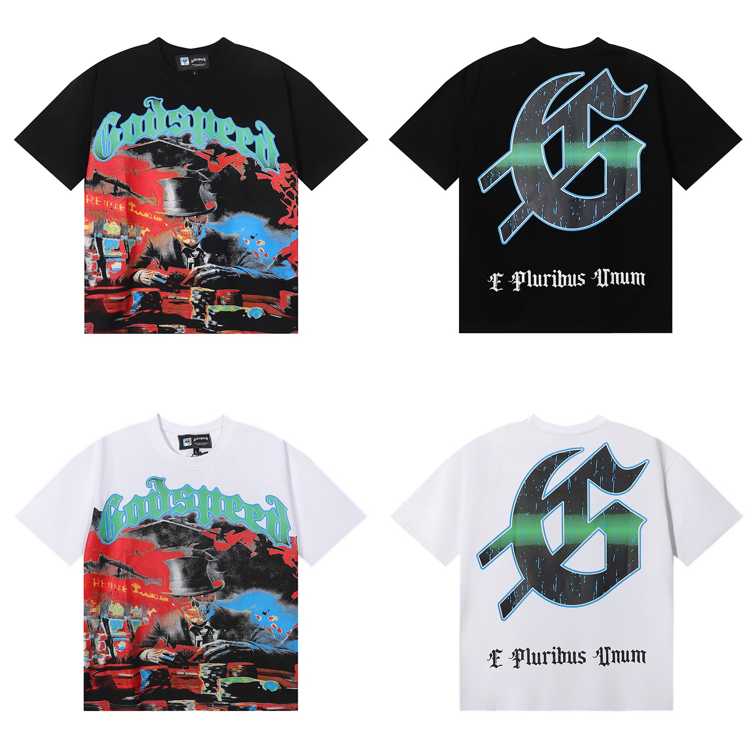 编号7026，美潮Godspeed玩牌魔术师印花高品质双纱纯棉休闲...