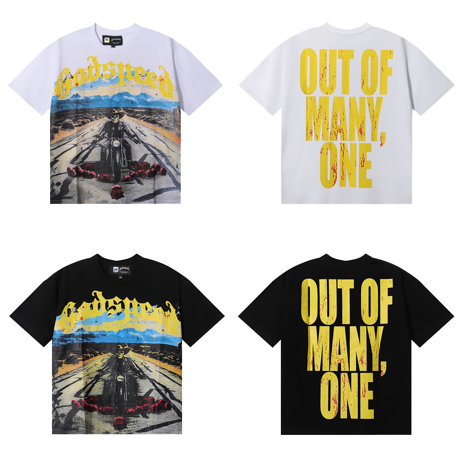 编号7027，美潮Godspeed骑士玫瑰印花高品质双纱纯棉休闲短...