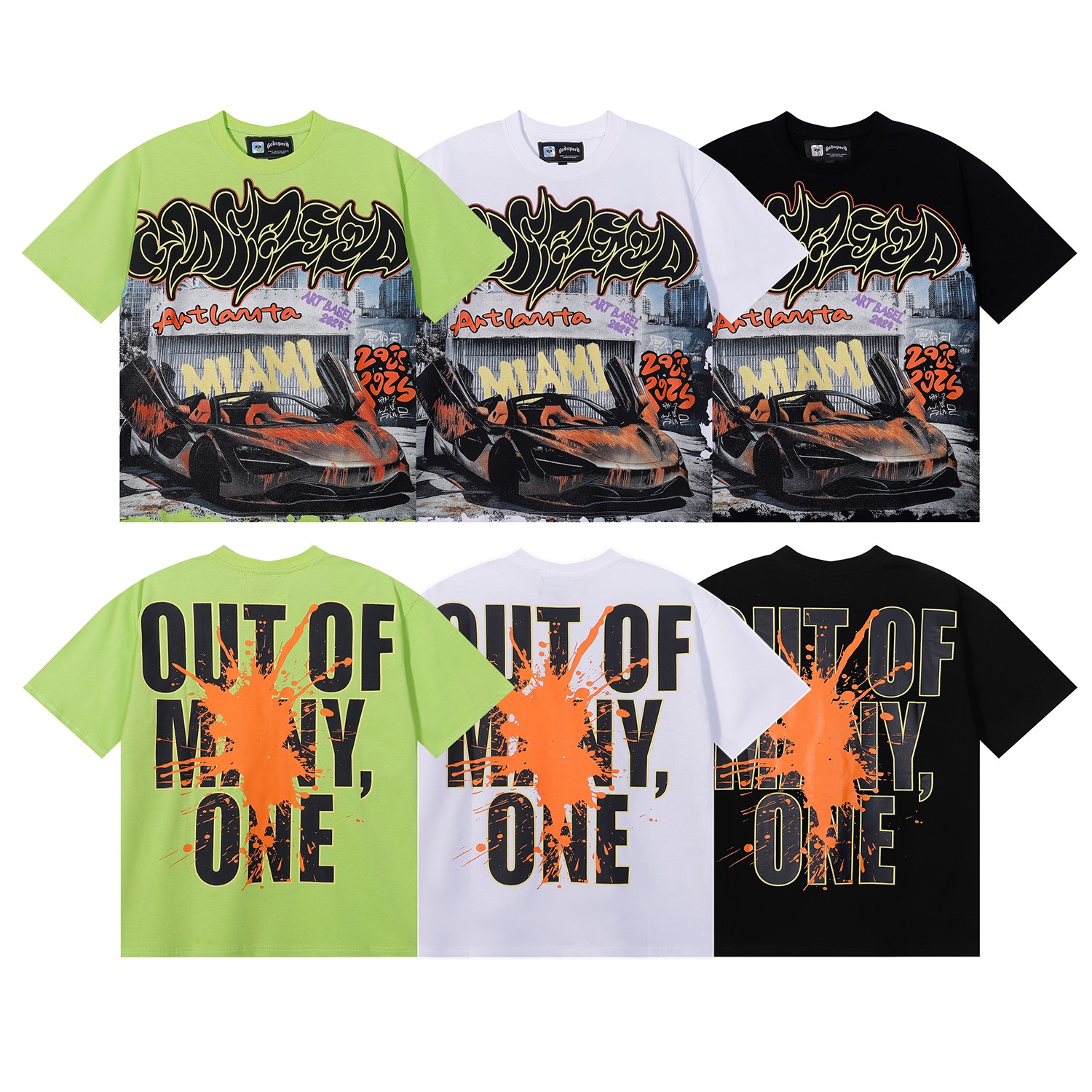 编号7050，美潮Godspeed亚特兰大限定款超跑印花高品质双纱...