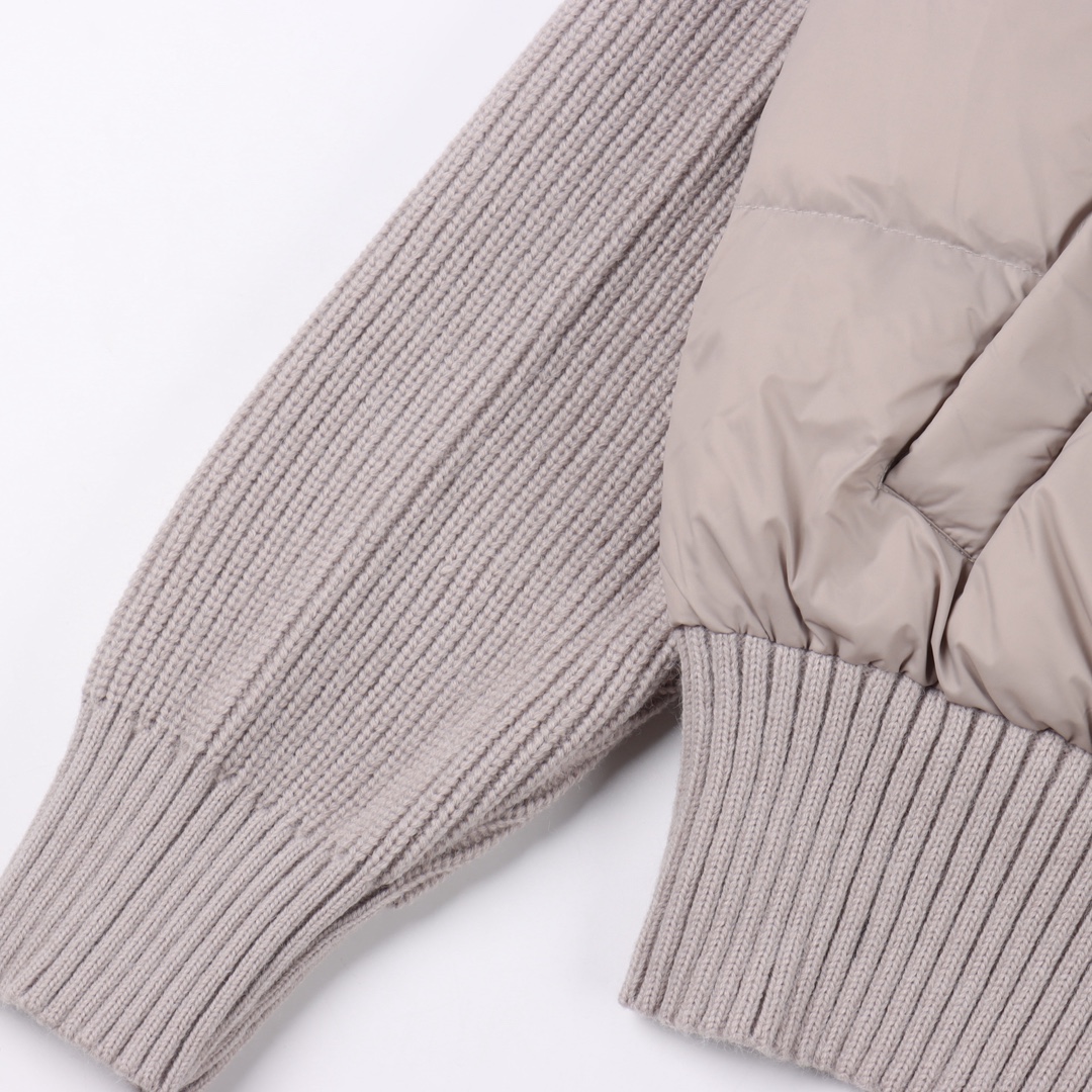 TB25FW女士短款针织 独家新款开发 25FW最新款 女士短款针织拼接羽绒服