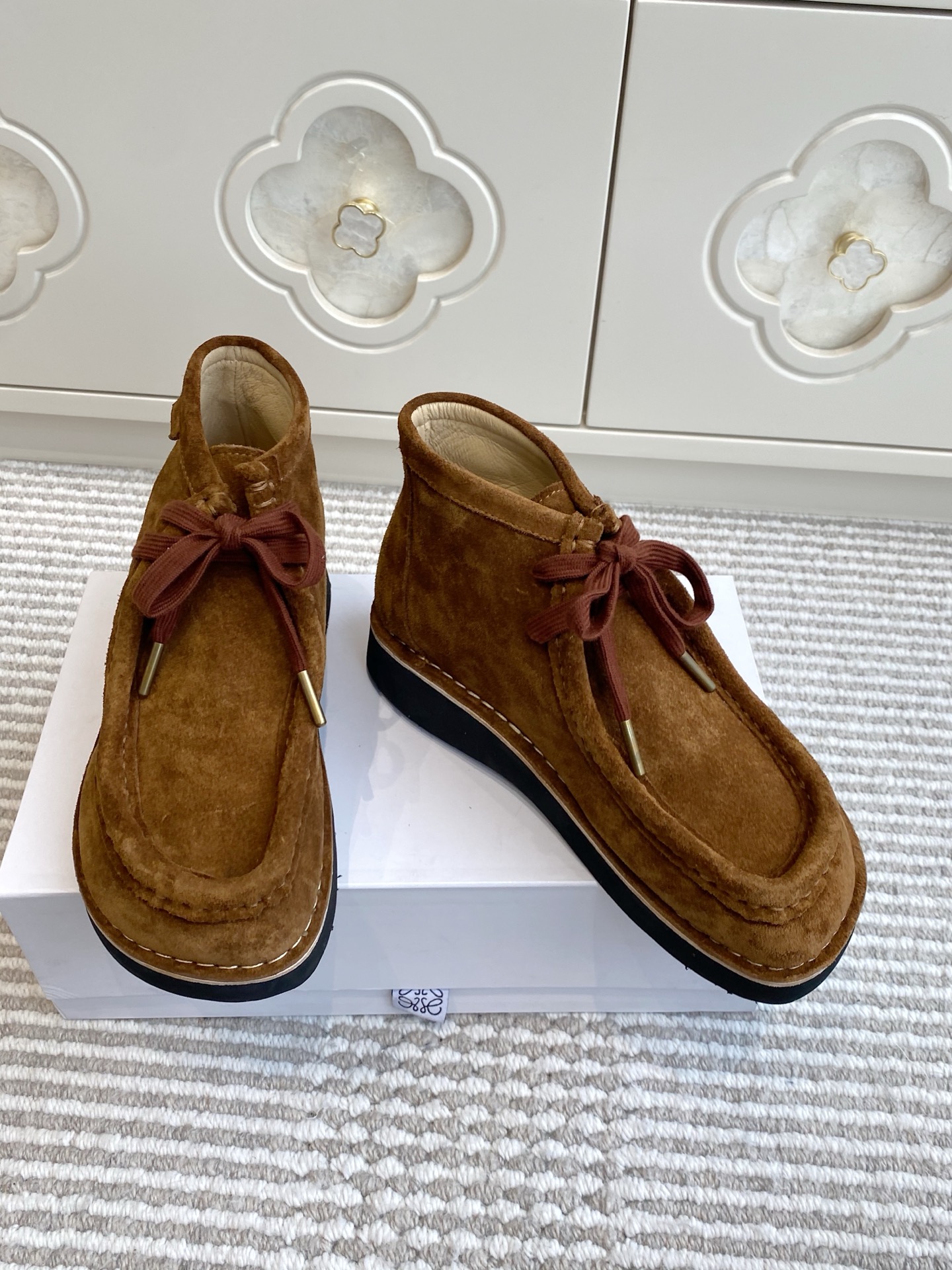 “Round-Head Lovers Derby Shoes: Cow-Skin, Mokasin Tips, Comfortable Fit, Sizes 35-45” - 图片 3