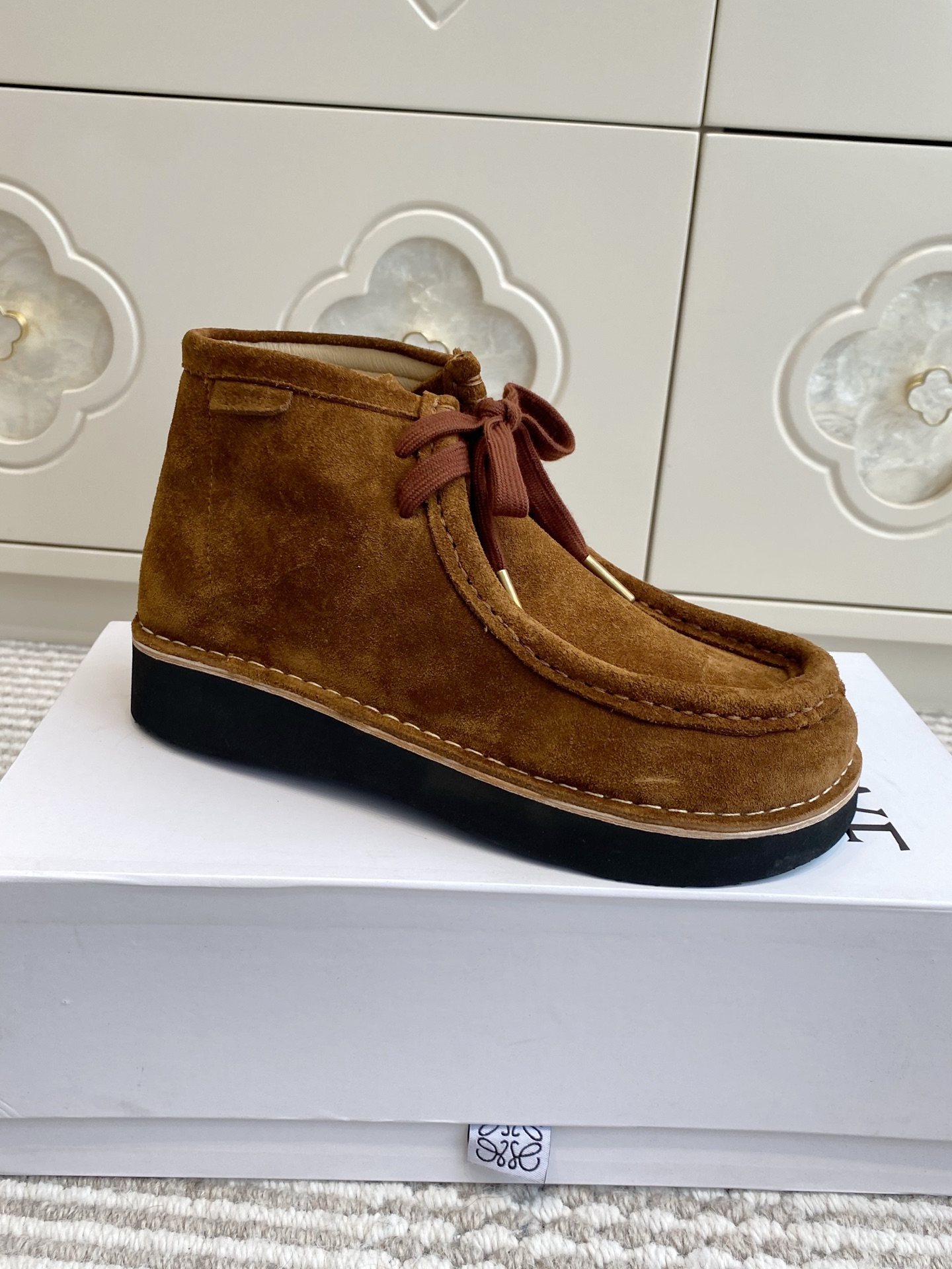 “Round-Head Lovers Derby Shoes: Cow-Skin, Mokasin Tips, Comfortable Fit, Sizes 35-45” - 图片 5